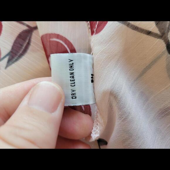 Tramp Y2K medium pink with red cherries sheer sleeveless top - Picture 5 of 5